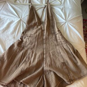 We The Free Brown Denim Romper